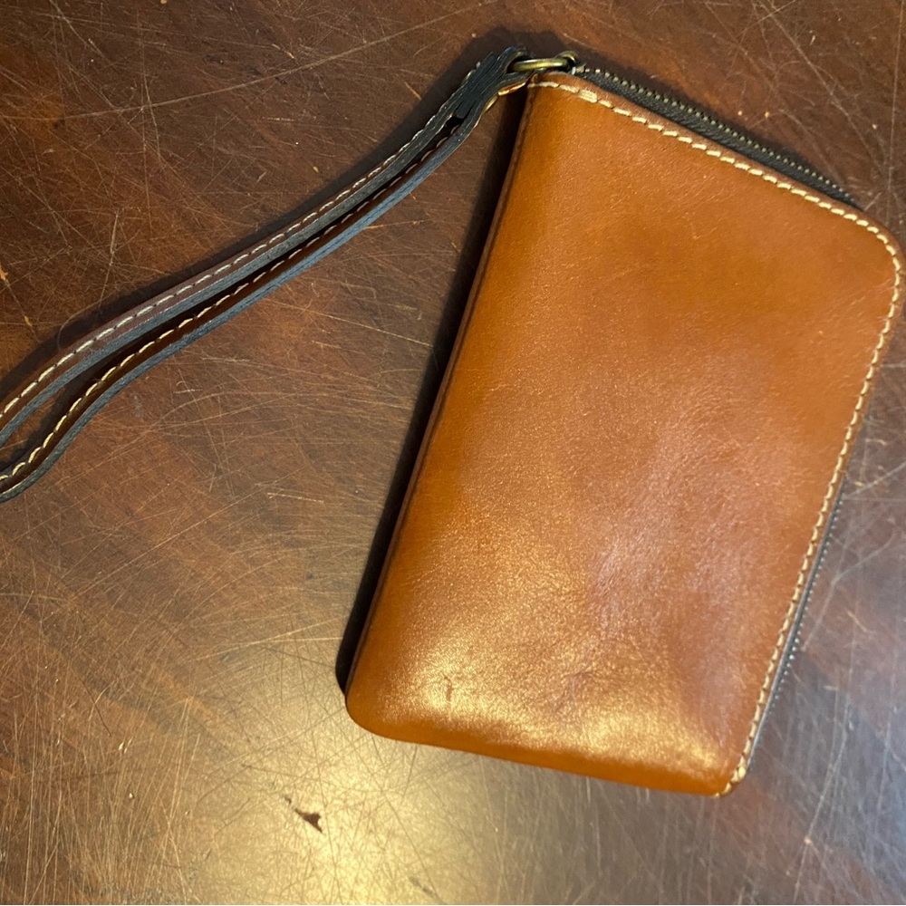 Patricia Nash Cognac Leather Wristlet Clutch - Picture 3 of 8